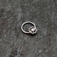 16G 3/8 Clear Gem Epic Fabulous Flower Hinged Segment Ring