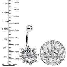 Clear Gem Rococo Starry Flower Baroque Belly Ring