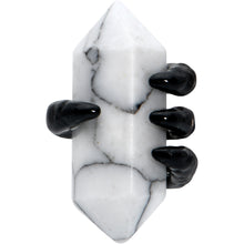 16G 1/4 White Howlite Black Claw Obelisk Cartilage Earring