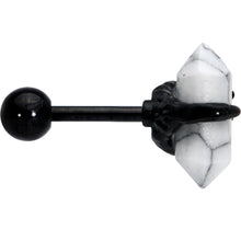 16G 1/4 White Howlite Black Claw Obelisk Cartilage Earring