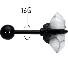 16G 1/4 White Howlite Black Claw Obelisk Cartilage Earring