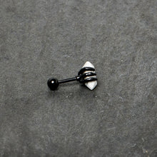 16G 1/4 White Howlite Black Claw Obelisk Cartilage Earring