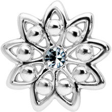 20G 7mm Clear Gem Elegant Starry Flower L Shape Nose Ring