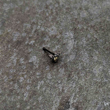 20G 1/4 Clear Yellow Gem Black Butterfly Nose Bone