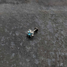 16G 5/16 Blue Gem Stylish Snowflake Labret Monroe Tragus
