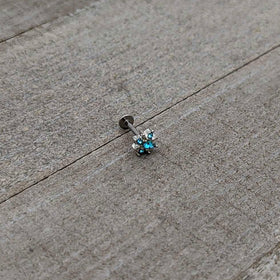 16G 5/16 Blue Gem Stylish Snowflake Labret Monroe Tragus