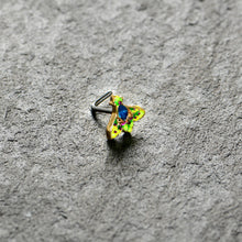 20G 7mm Blue Gem Tropic Fan L Shape Nose Ring