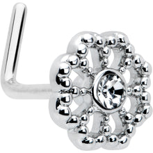 20G 7mm Clear Gem Epic Fabulous Flower L Shape Nose Ring