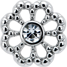 20G 7mm Clear Gem Epic Fabulous Flower L Shape Nose Ring