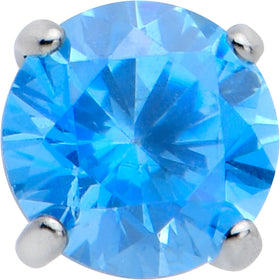 16G 5/16 Blue CZ ASTM F-136 Implant Grade Titanium Threadless Heart End Labret