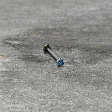 16G 5/16 Blue CZ ASTM F-136 Implant Grade Titanium Threadless Heart End Labret