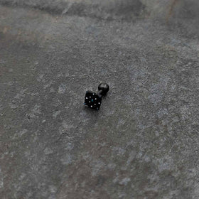 16G 1/4 Blue Gem Black Lacy Rhombus Cartilage Tragus Earring