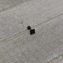 16G 1/4 Blue Gem Black Lacy Rhombus Cartilage Tragus Earring