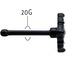20G 1/4 Black Lacy Rhombus Nose Bone