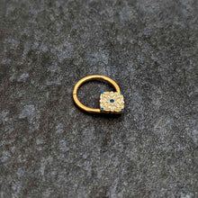 16G 3/8 Gold Tone Lacy Rhombus Hinged Segment Ring