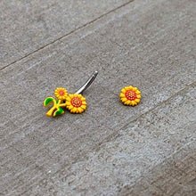 Happy Sunflower Trio Double Mount Belly Ring