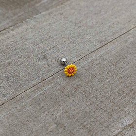 16G 1/4 Happy Sunflower Cartilage Tragus Earring