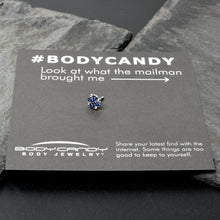 20G 1/4 Clear Blue Gem Embellished Cross Nose Bone