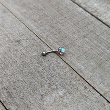 16G 5/16 White Synthetic Opal Style Flower Curved Eyebrow Ring