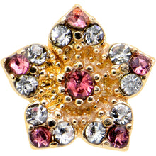 16G 5/16 Pink Gem Gold Tone Texture Star Labret Monroe Tragus