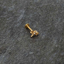 16G 5/16 Clear Gem Gold Hue Flying Dragonfly Labret Monroe Tragus