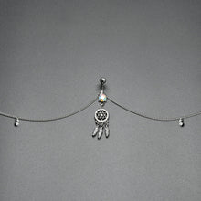 Clear Aurora Gem Southwest Dreamcatcher Dangle Belly Ring Belly Chain
