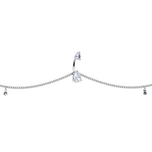 Clear Gem Double Drop Double Mount Belly Ring Belly Chain