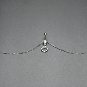 Clear Gem Wreath of Glam Dangle Belly Ring Belly Chain