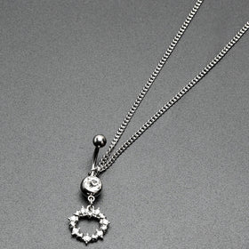 Clear Gem Wreath of Glam Dangle Belly Ring Belly Chain