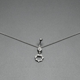Clear Gem Wreath of Glam Dangle Belly Ring Belly Chain