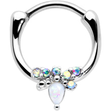 16G 5/16 White Faux Opal Bee Glamour Cartilage Clicker