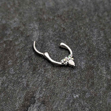 16G 5/16 White Faux Opal Bee Glamour Cartilage Clicker