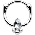 16G 5/16 Clear Gem Deco Oval Cartilage Clicker
