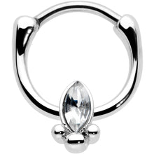 16G 5/16 Clear Gem Deco Oval Cartilage Clicker