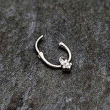 16G 5/16 Clear Gem Deco Oval Cartilage Clicker
