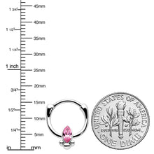 16G 5/16 Pink Gem Deco Oval Cartilage Clicker
