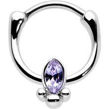 16G 5/16 Purple Gem Deco Oval Cartilage Clicker