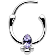 16G 5/16 Purple Gem Deco Oval Cartilage Clicker