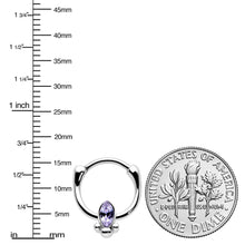 16G 5/16 Purple Gem Deco Oval Cartilage Clicker
