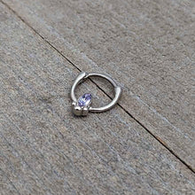 16G 5/16 Purple Gem Deco Oval Cartilage Clicker