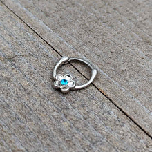 16G 5/16 Blue Gem Sweetheart Flower Cartilage Clicker
