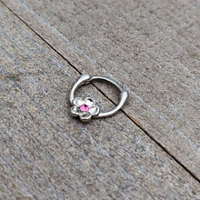 16G 5/16 Pink Gem Sweetheart Flower Cartilage Clicker