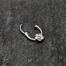 16G 5/16 Purple Gem Sweetheart Flower Cartilage Clicker