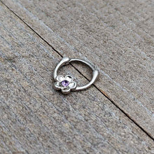 16G 5/16 Purple Gem Sweetheart Flower Cartilage Clicker