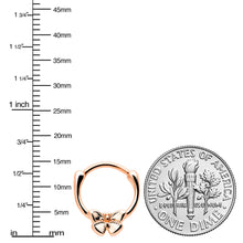 16G 5/16 Rose Gold Tone Simple Textured Butterfly Cartilage Clicker