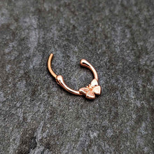 16G 5/16 Rose Gold Tone Simple Textured Butterfly Cartilage Clicker