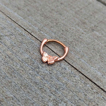 16G 5/16 Rose Gold Tone Simple Textured Butterfly Cartilage Clicker