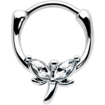 16G 5/16 Clear Gem Simple Style Dragonfly Cartilage Clicker