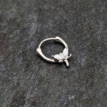 16G 5/16 White Faux Opal Simple Style Dragonfly Cartilage Clicker