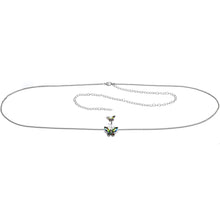 Rainbow Gem Butterfly Beauties Double Mount Belly Ring Belly Chain